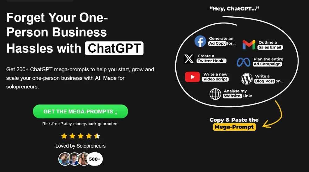 200+ ChatGPT Mega-Prompts for Solopreneurs